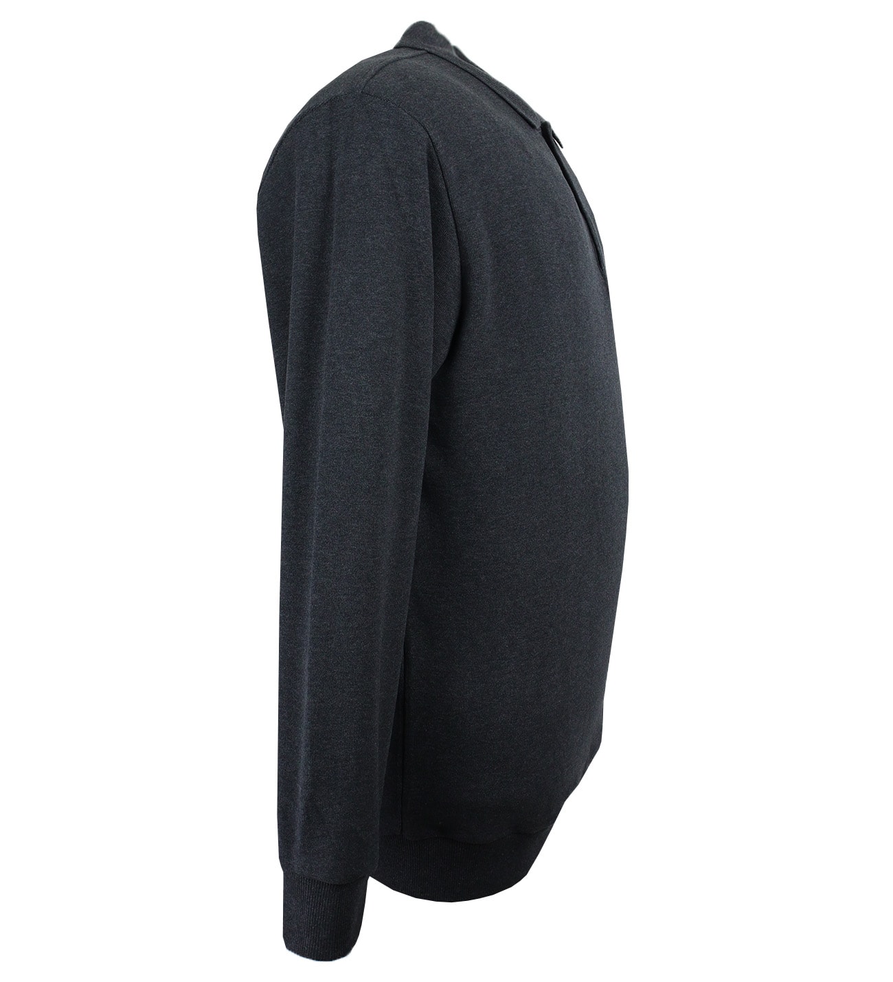 Büyük Beden Polo Yaka Selanik Kazak - Antrasit