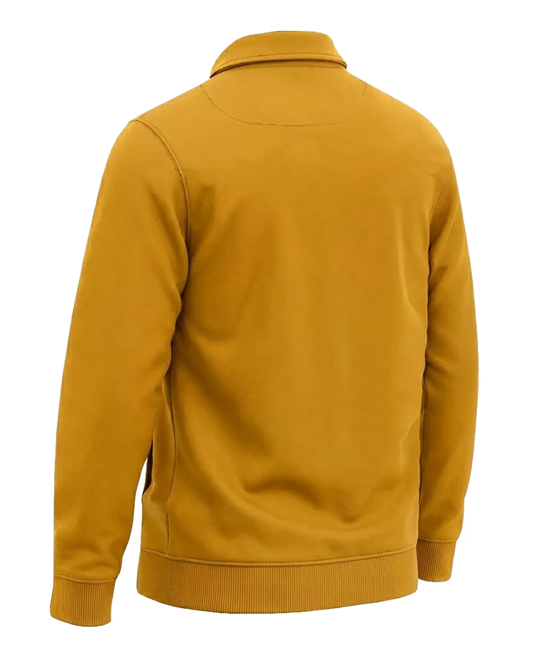 Kışlık Büyük Beden 3 iplik Yarım Fermuarlı Kanguru Cep Sweat - Sarı