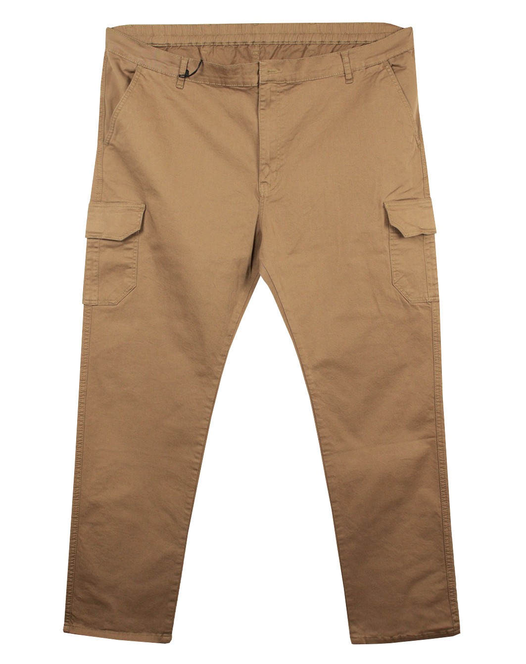 Winter Cargo Pockets Plus Size Gabardine Pants Beige