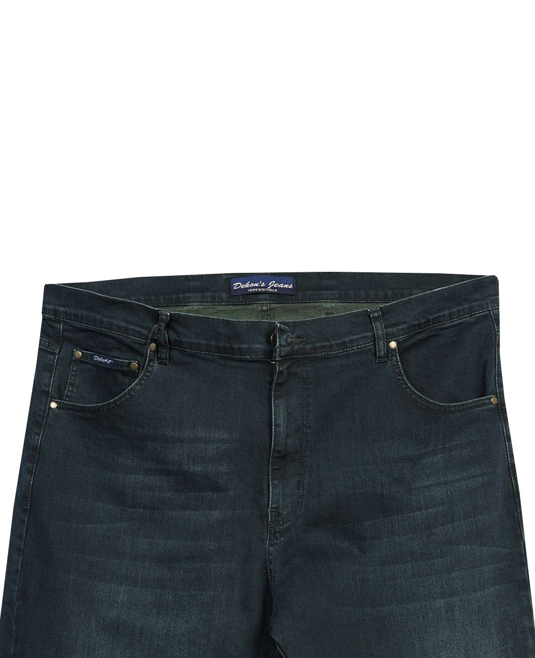 Büyük Beden Likralı Kot Pantolon Dekons 506 Porto - Petrol Yeşil