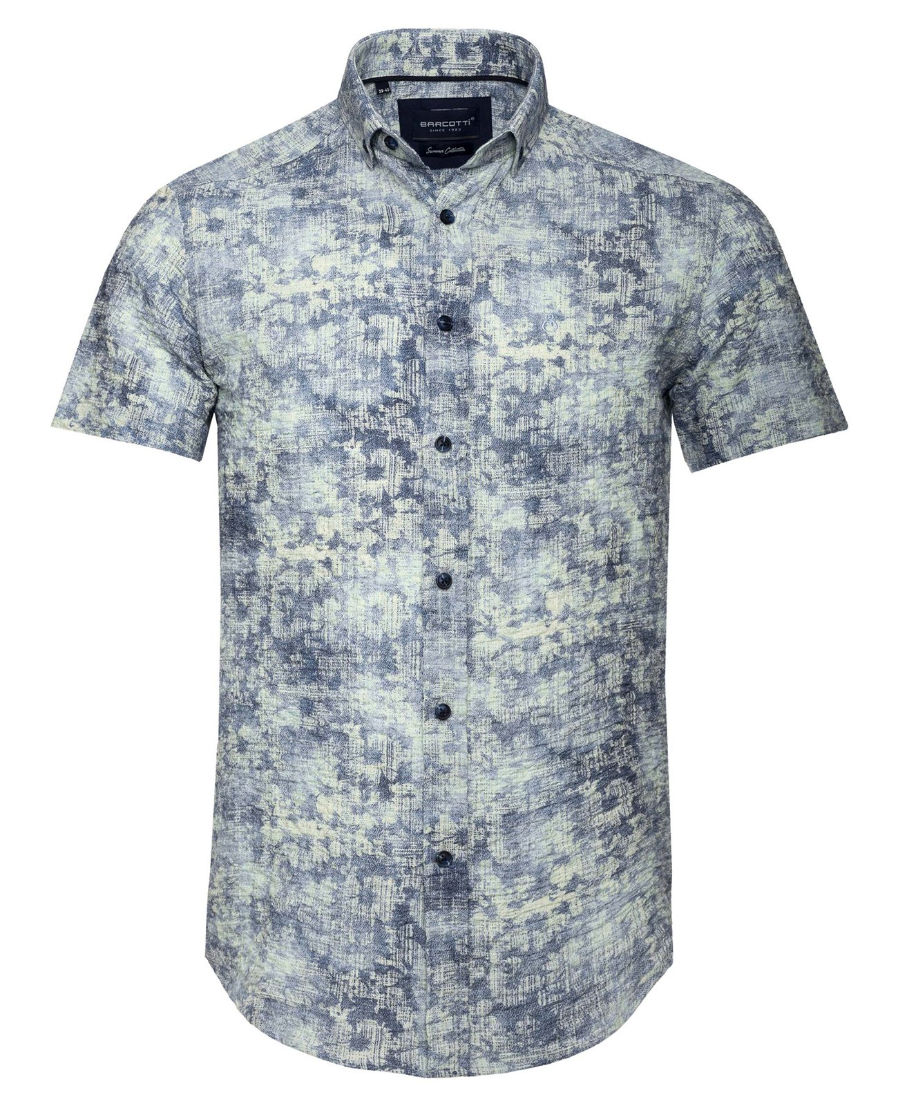 Plus Size Short Sleeve Shirt Patterned Seersucker