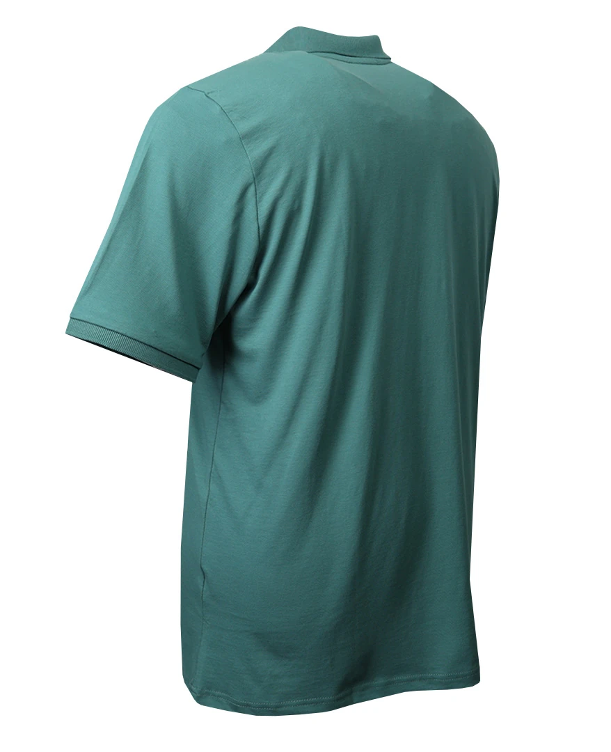 Büyük Beden Likralı Pike Polo Yaka Tişört - Yeşil