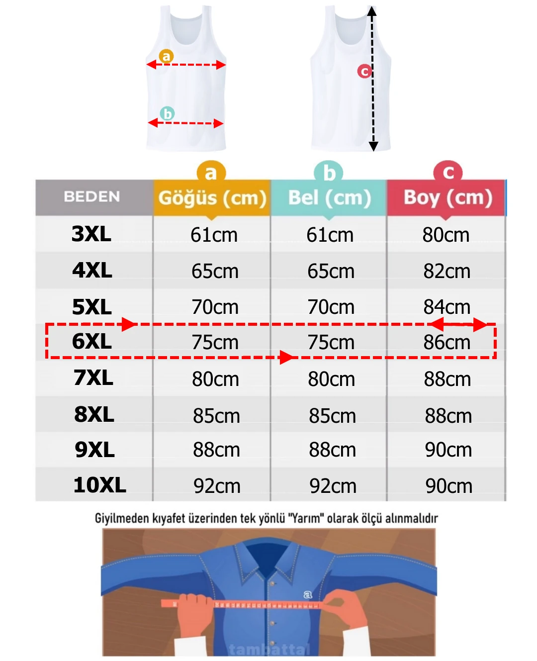 Büyük Beden V Yaka Fanila Atlet - Beyaz