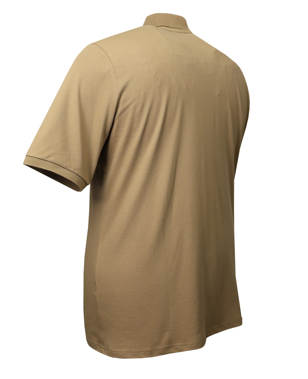 Büyük Beden Likralı Pike Polo Yaka Tişört - Bej