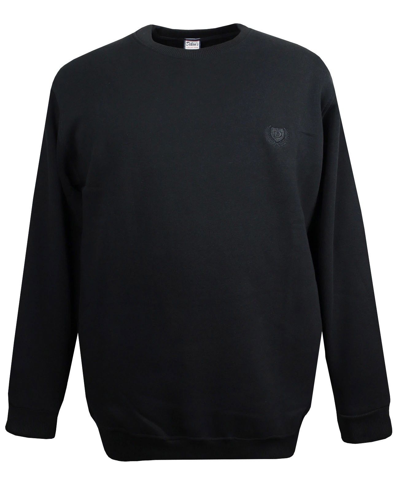 Plus Size Men's Sweat 3 Yarn Bis.Collar Black