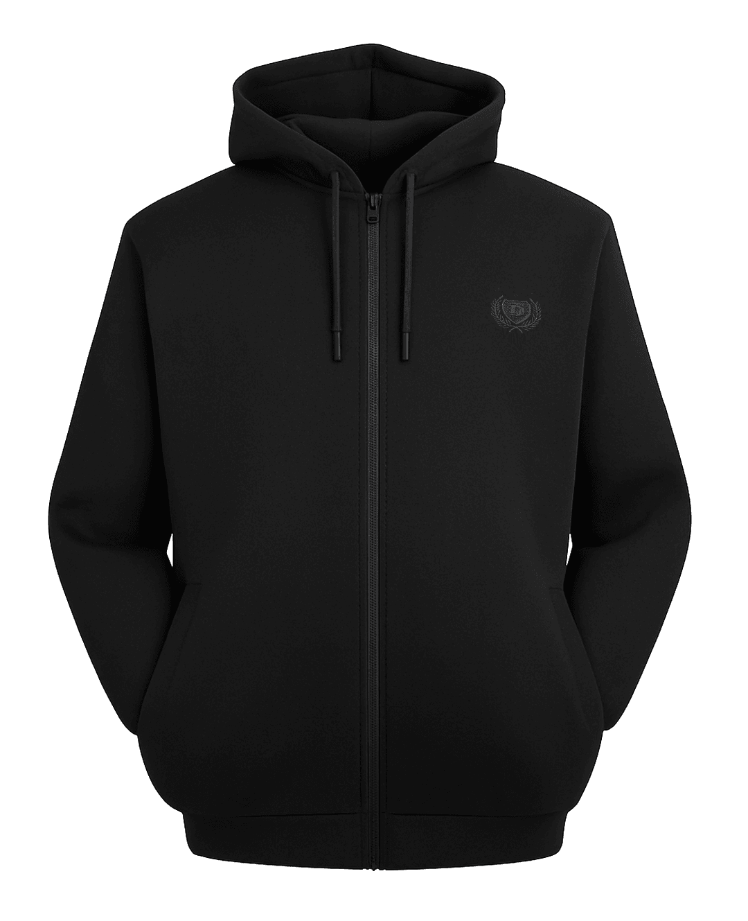 Büyük Beden Fermuarlı 3 İplik Sweatshirt (Ekstra Geniş) - Siyah