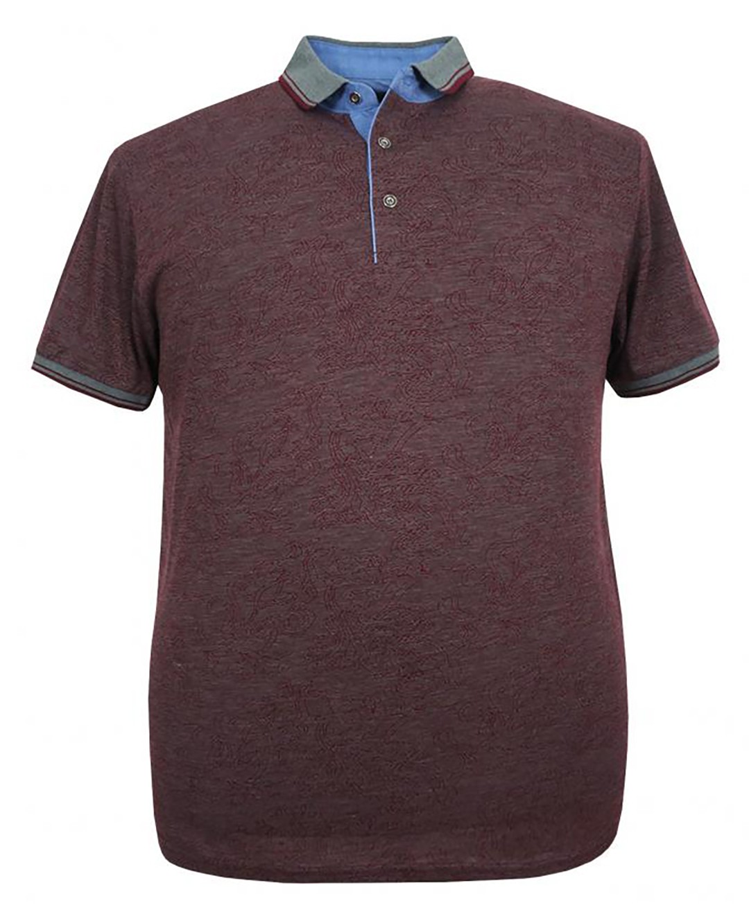 Plus Size Men's T-Shirt Jacquard Single Jersey Polo Collar