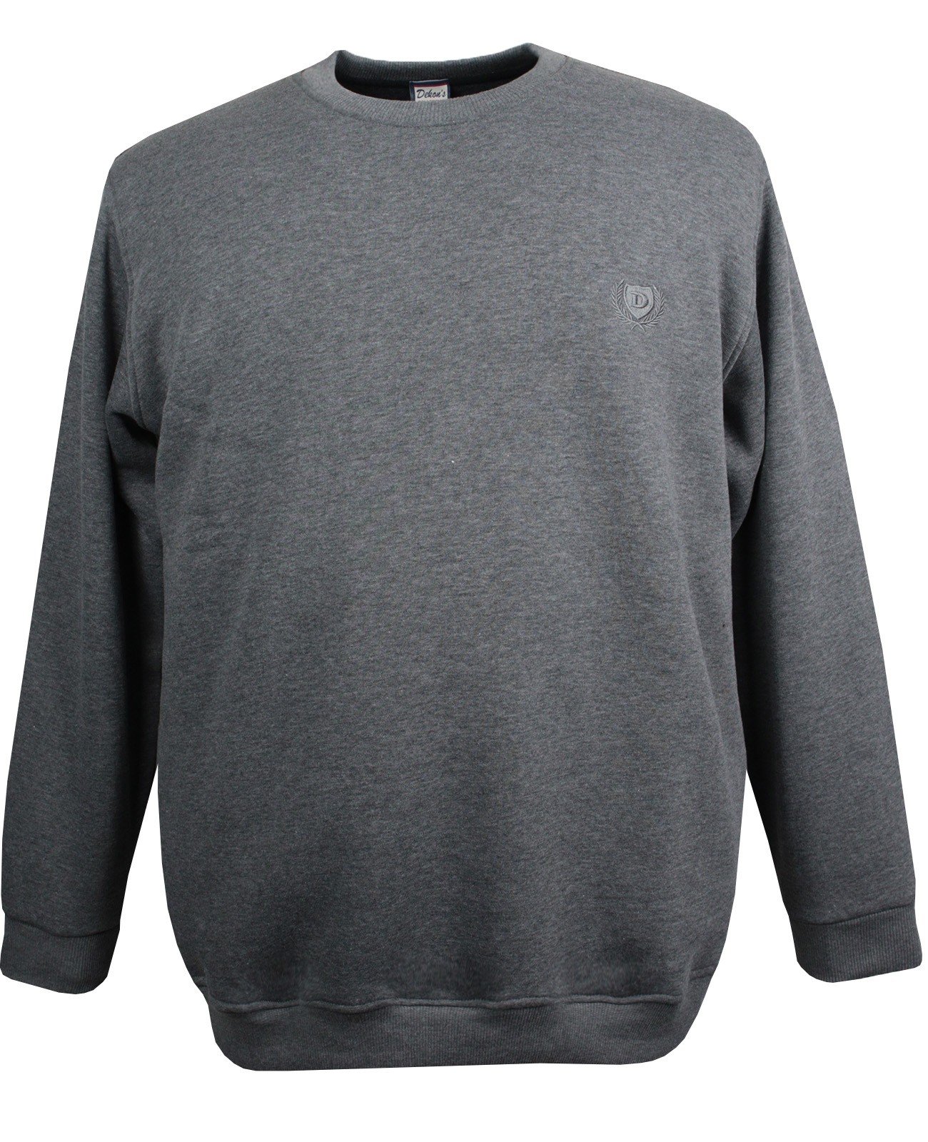 Plus Size Men's Sweat 3 Yarn Bis.Collar Anthracite