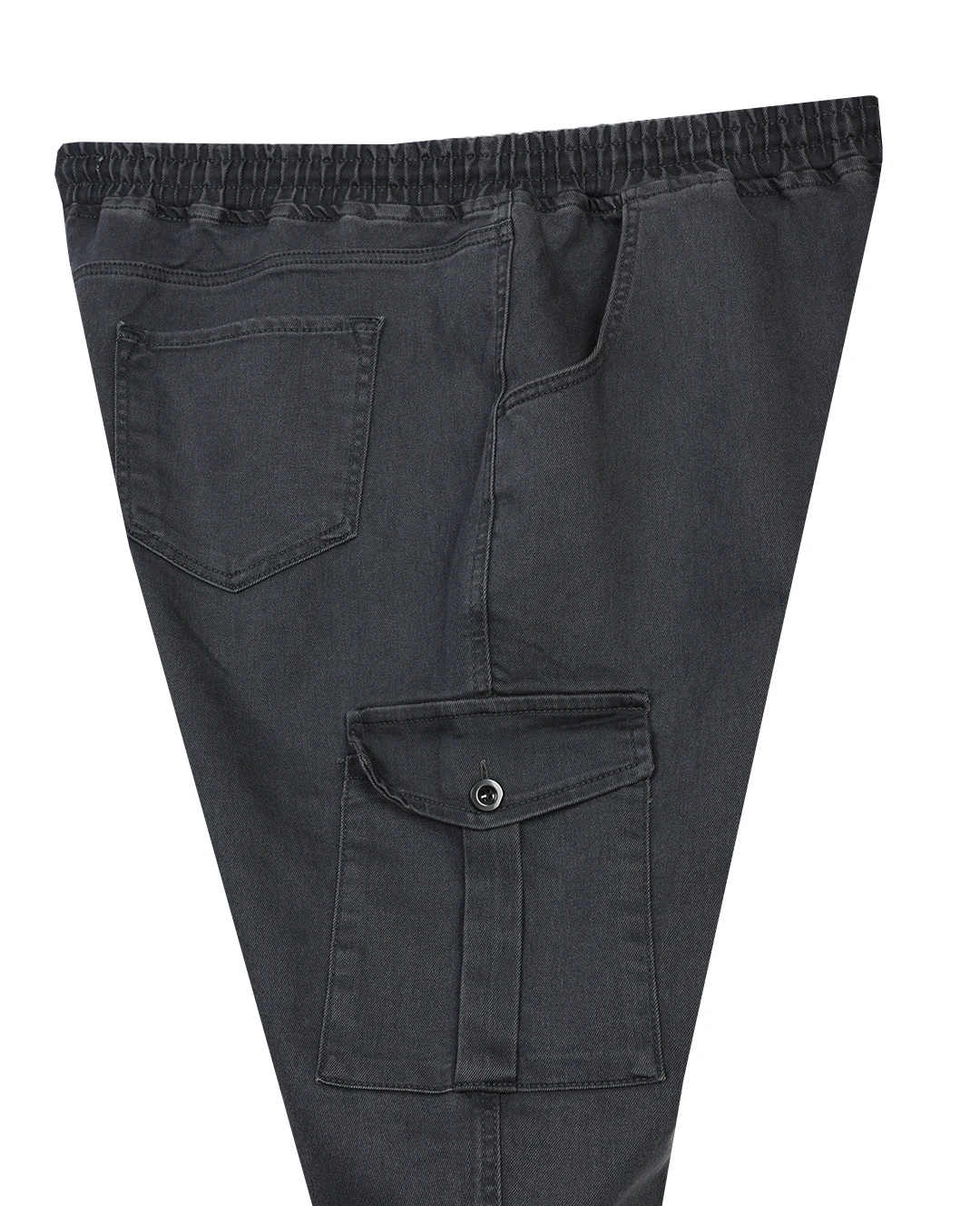 Kışlık Kargo Cepli Büyük Beden Bağcıklı Denim Pantolon - Antrasit