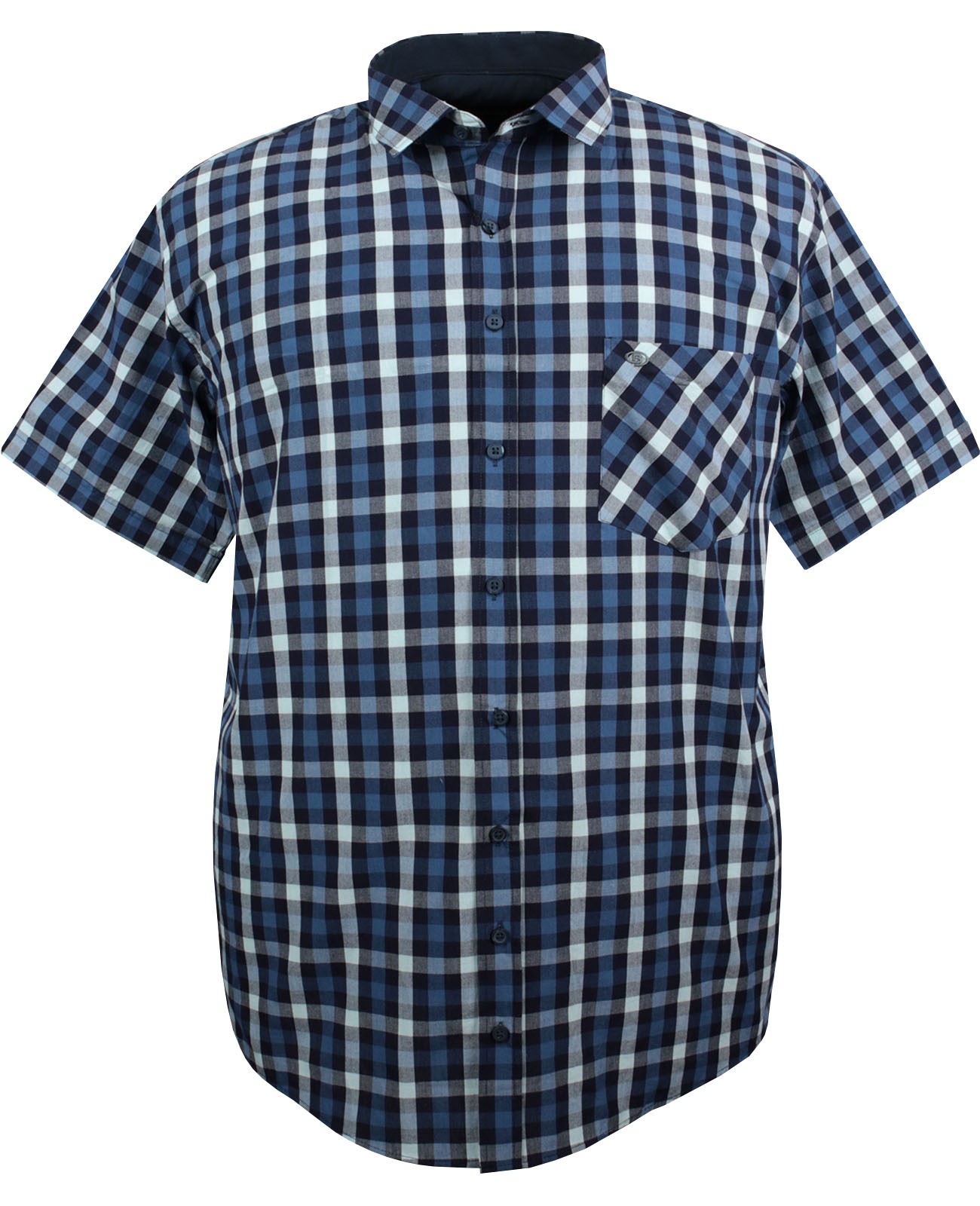 Plus Size Cotton Short Sleeve Shirt Plaid