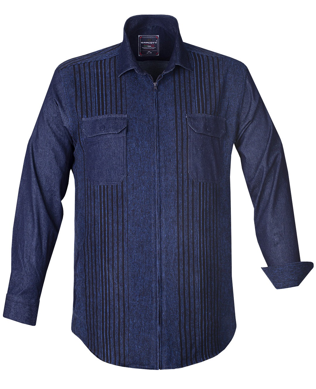 Plus Size Segmented Lumberjack Denim Shirt