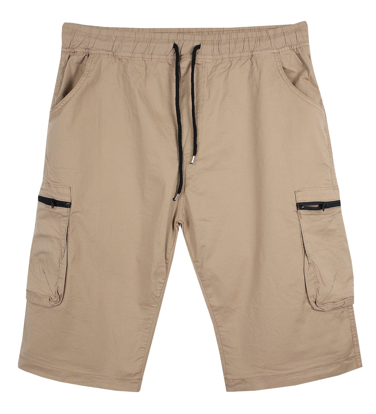 Plus Size Gabardine Shorts with Cargo Pockets