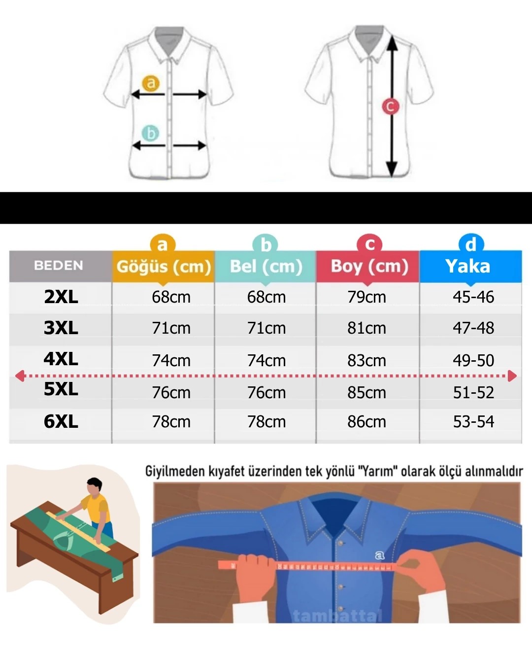Büyük Beden Kot Gömlek Kısa Kol Düğme Yaka