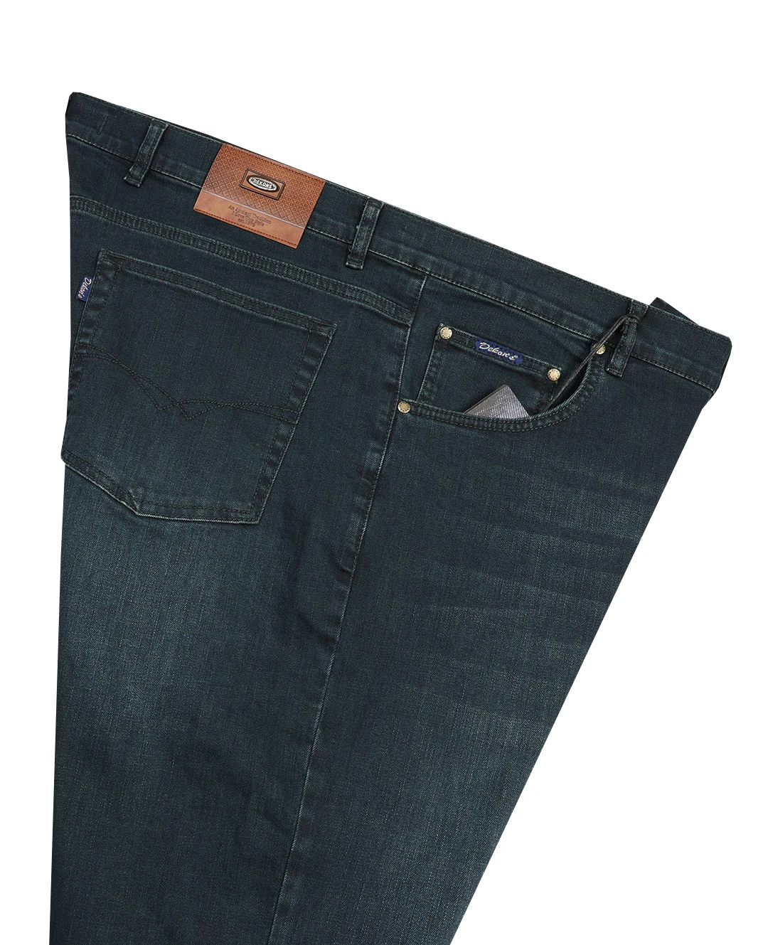 Büyük Beden Likralı Kot Pantolon Dekons 506 Porto - Petrol Yeşil