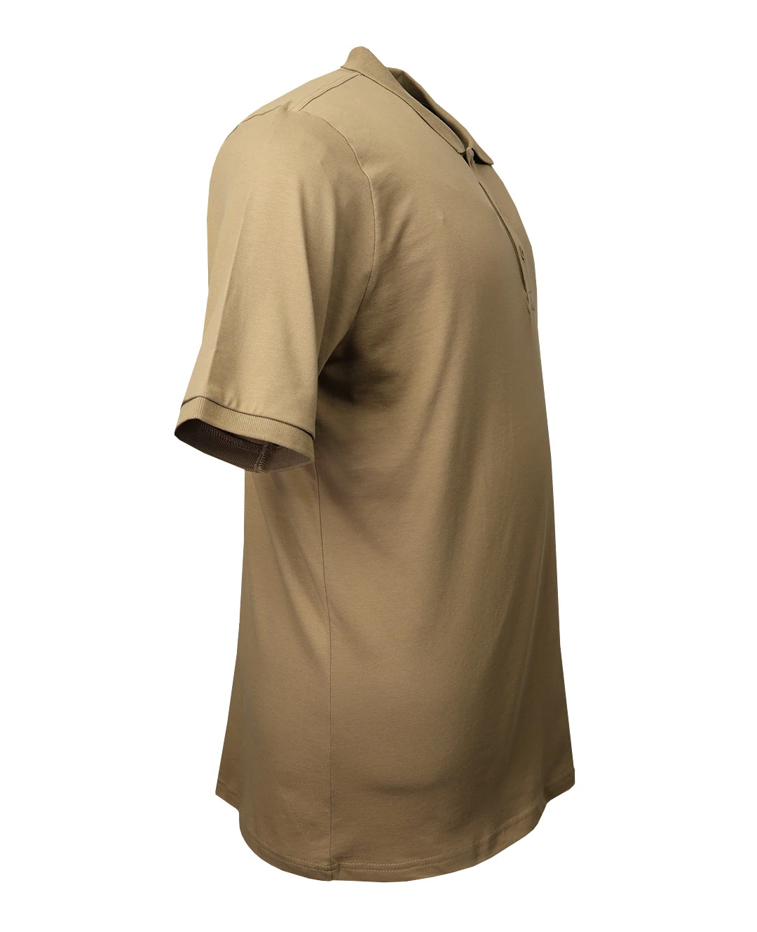 Büyük Beden Likralı Pike Polo Yaka Tişört - Bej