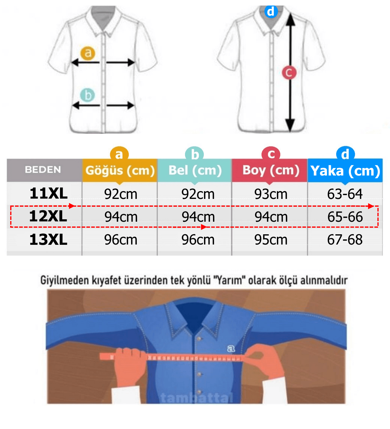 Süper Size Likralı Klasik Gömlek Kısa Kol 11-12-13XL