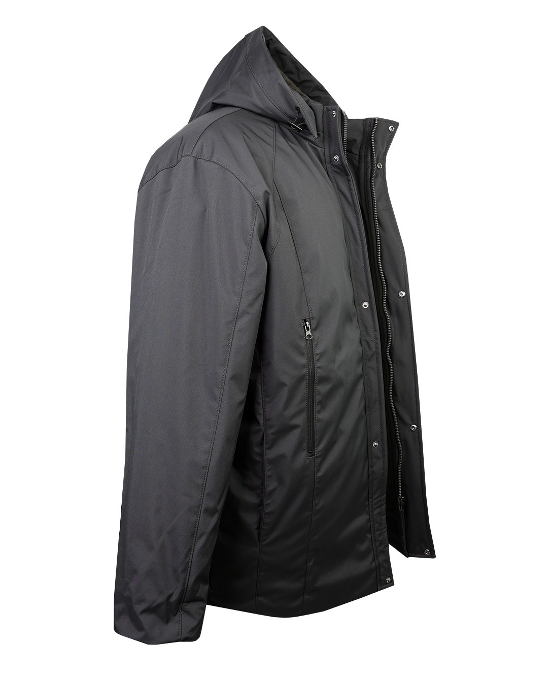 Büyük Beden Astarlı Softshell Mont - Antrasit