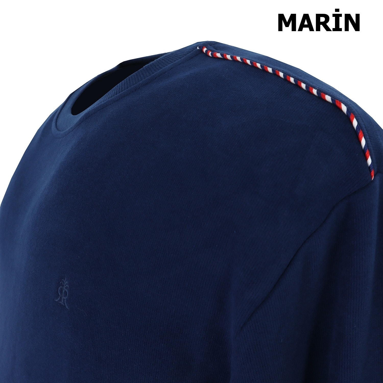 Büyük Beden Bisiklet Yaka Selanik Kazak - Marin