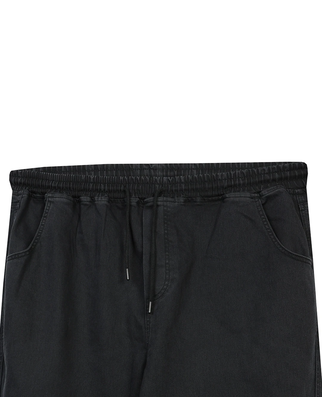 Kışlık Büyük Beden Bağcıklı Denim Pantolon - Siyah