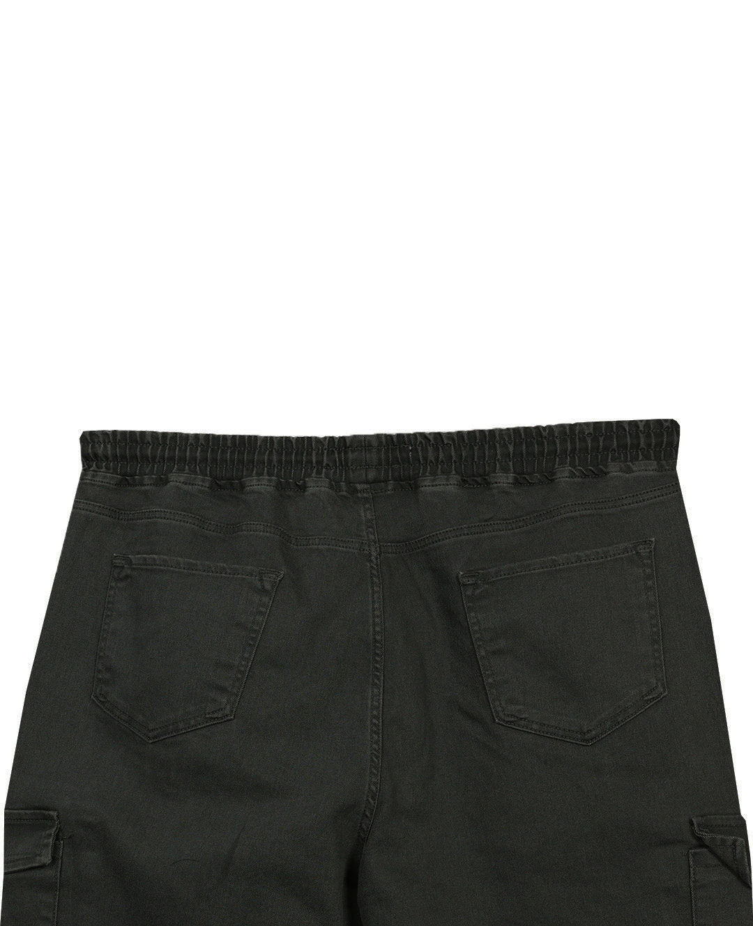 Kışlık Kargo Cepli Büyük Beden Bağcıklı Denim Pantolon - Siyah