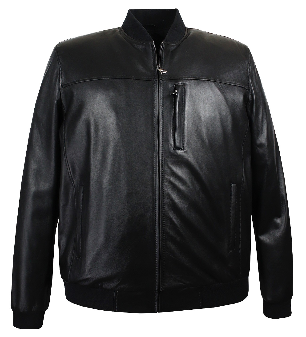 Plus Size Men's Leather Coat College Collar