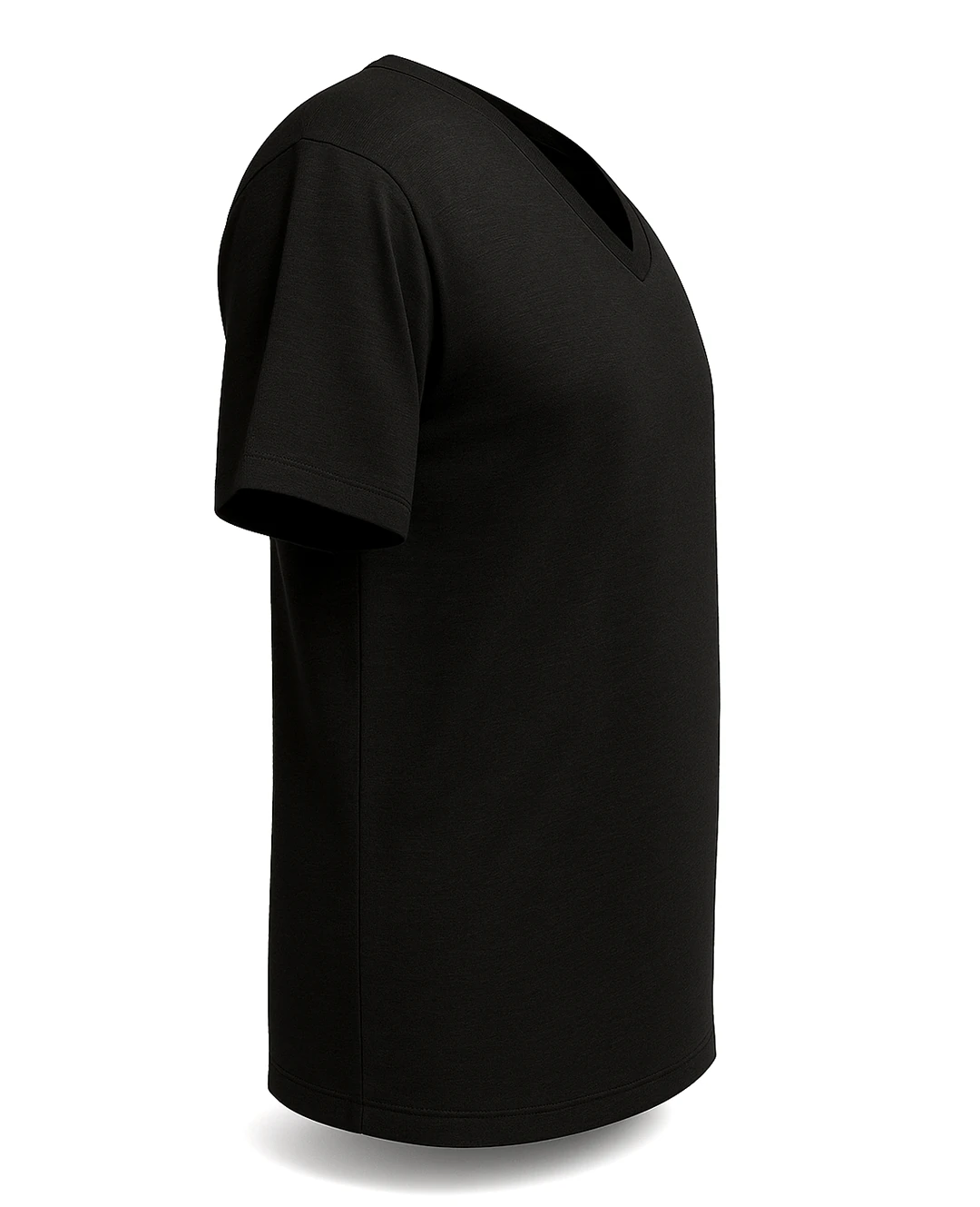 Büyük Beden V Yaka Fanila Atlet - Siyah