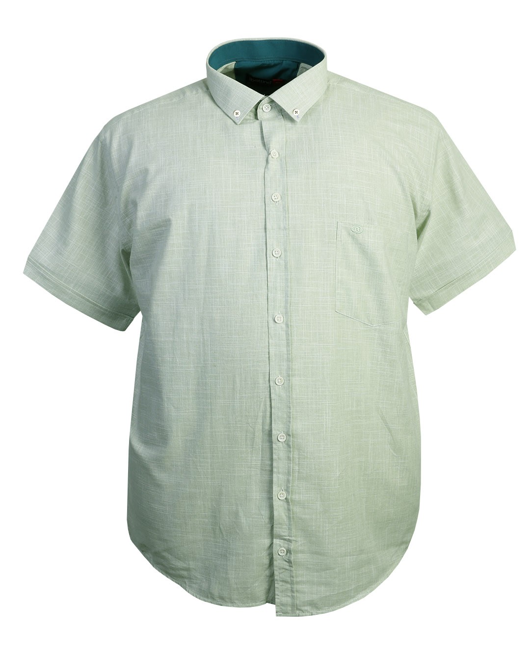 Süper Size Keten Gömlek Kısa Kol 8XL-12XL - Yeşil