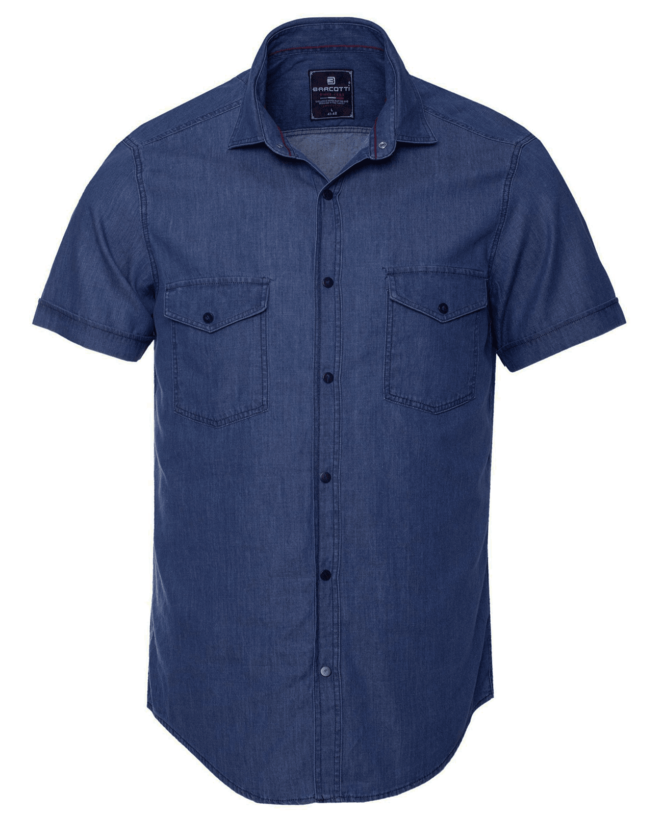 Plus Size Denim Shirt Short Sleeve