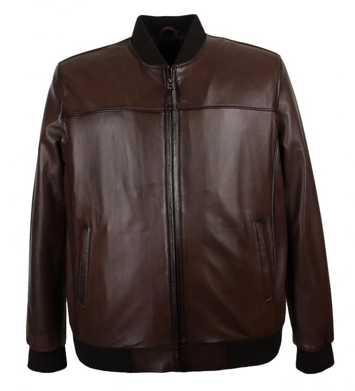 Plus Size Men's Leather Coat College Collar