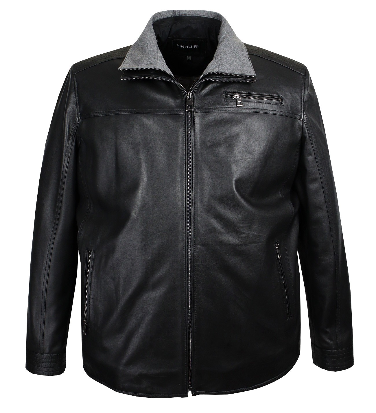 Men's Plus Size Leather Coat Safari Double Zipper