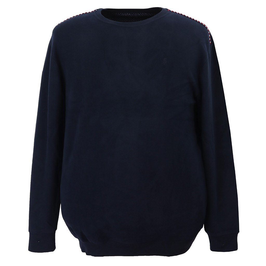 Büyük Beden Bisiklet Yaka Selanik Kazak - Lacivert