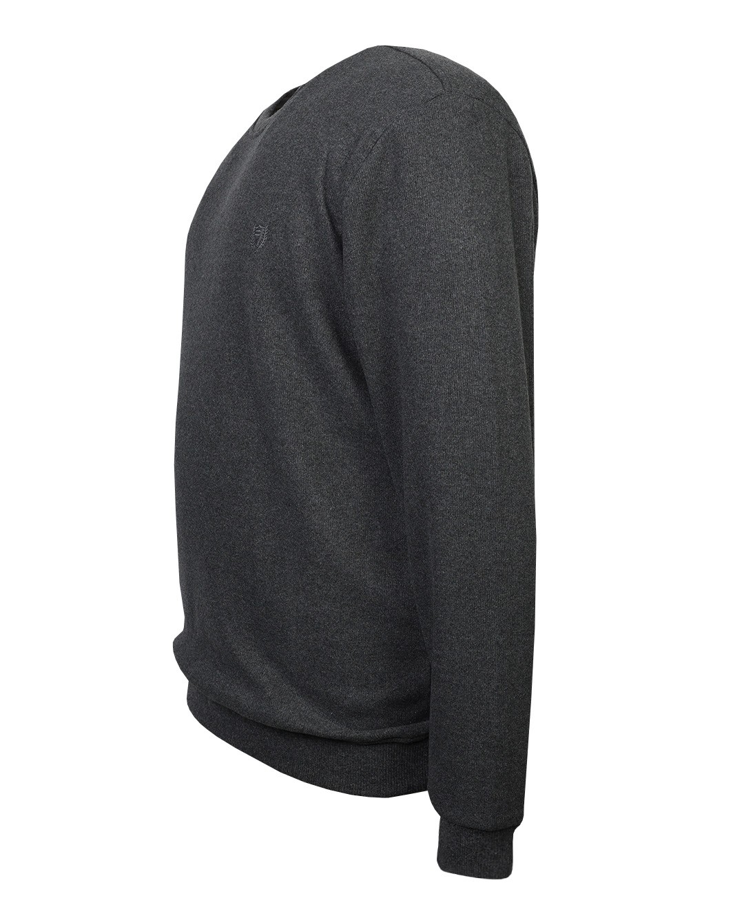 Büyük Beden Bisiklet Yaka Selanik Sweatshirt - Antrasit