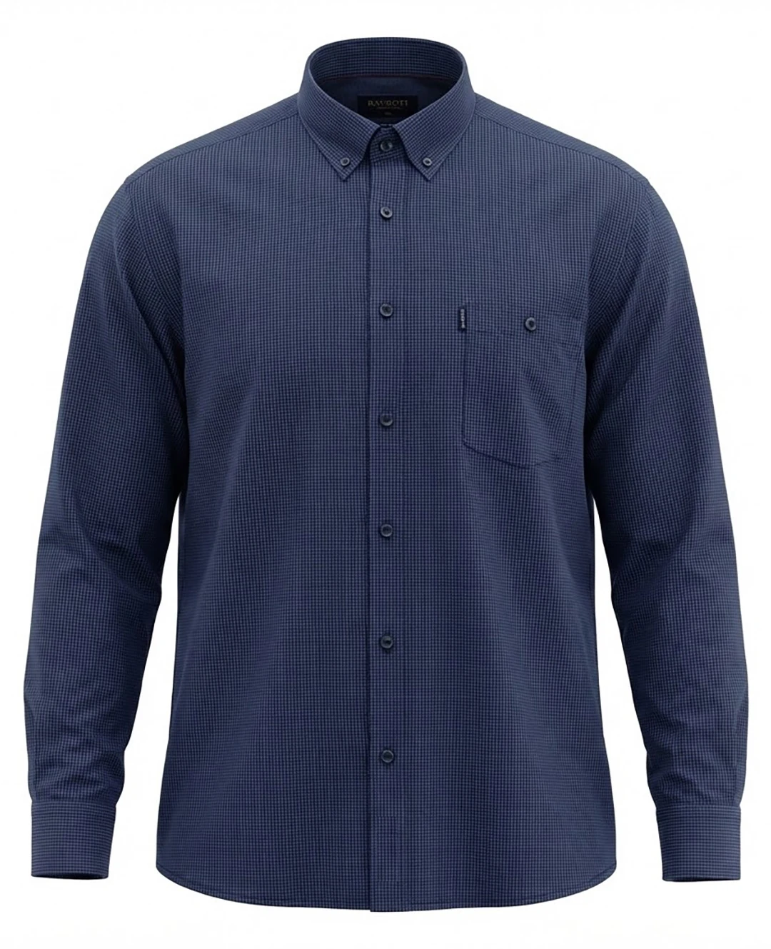 Büyük Beden Pamuklu Ekose Gömlek Düğme Yaka