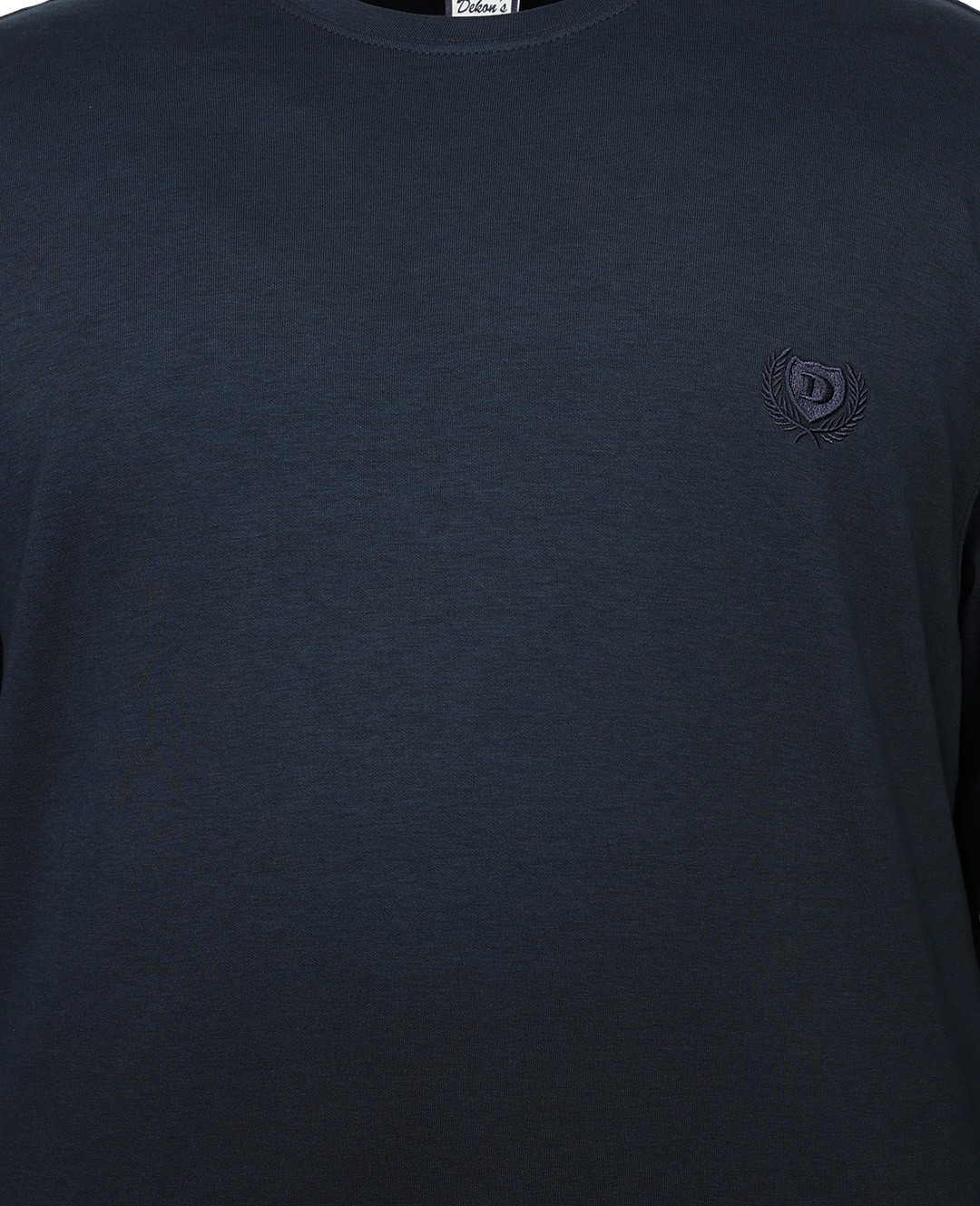 Super Size Doubleface Bisiklet Yaka Sweat 11XL-12XL-13XL - Lacivert