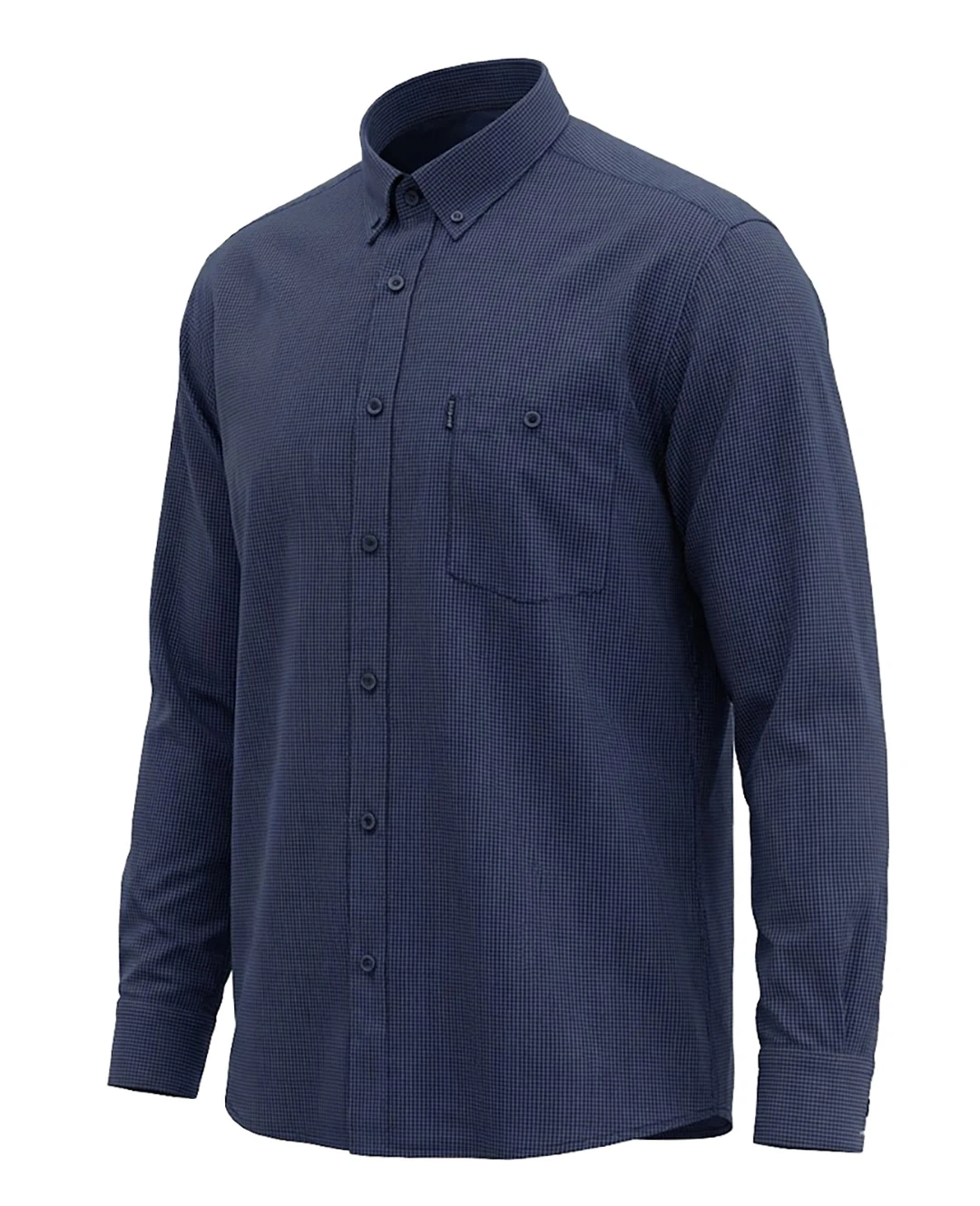 Büyük Beden Pamuklu Ekose Gömlek Düğme Yaka