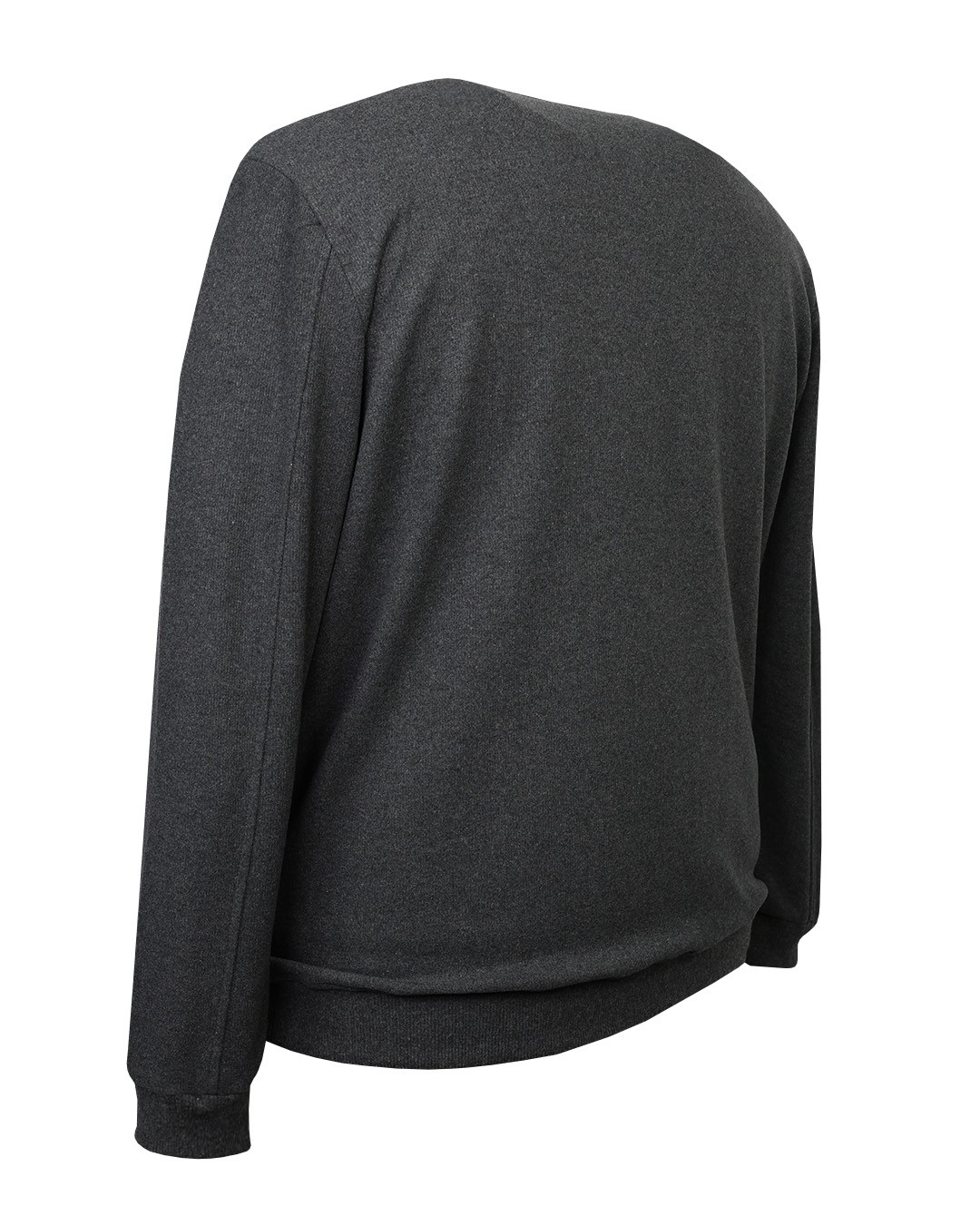 Büyük Beden Bisiklet Yaka Selanik Sweatshirt - Antrasit