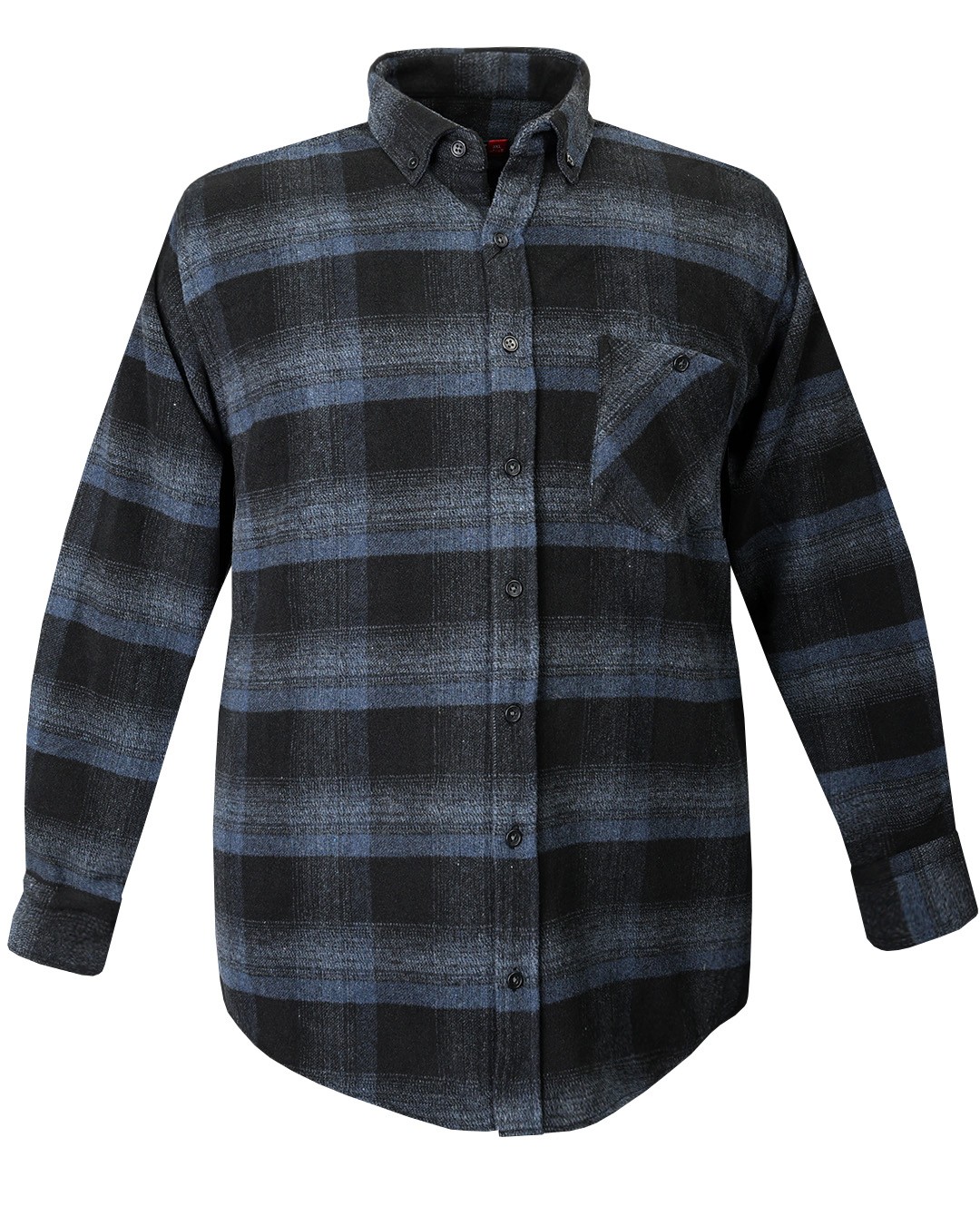 Plus Size Winter Lumberjack Plaid Shirt Navy Blue