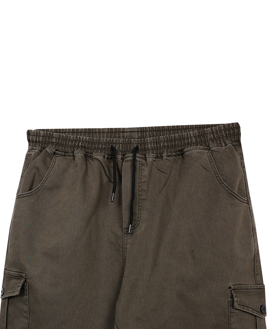 Kışlık Kargo Cepli Büyük Beden Bağcıklı Denim Pantolon - Koyu Toprak