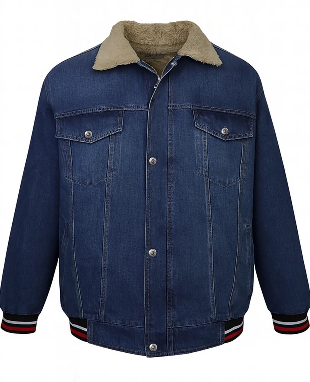Men's Plus Size Sheepskin Denim Coat Venus