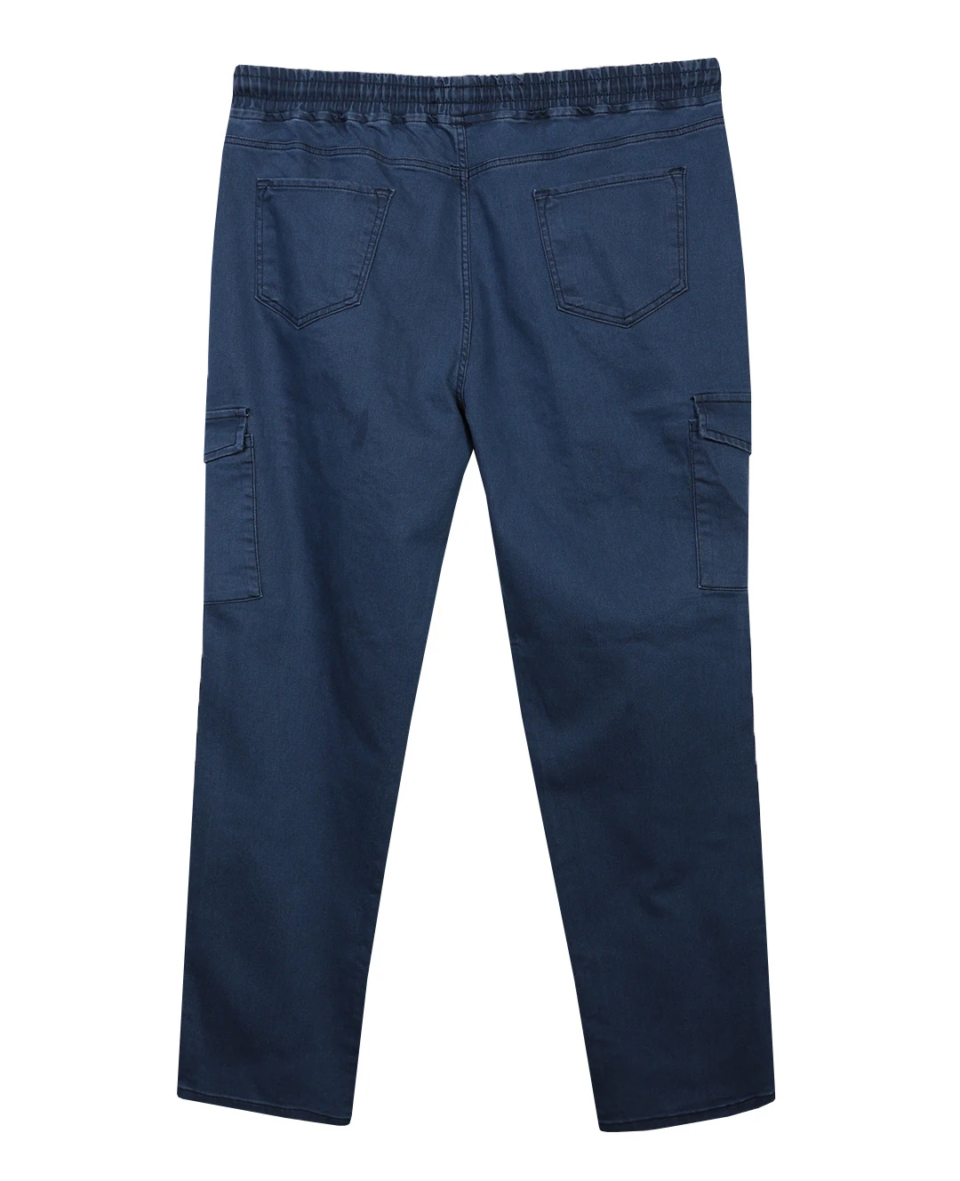 Kışlık Kargo Cepli Büyük Beden Bağcıklı Denim Pantolon - Karol Mavi