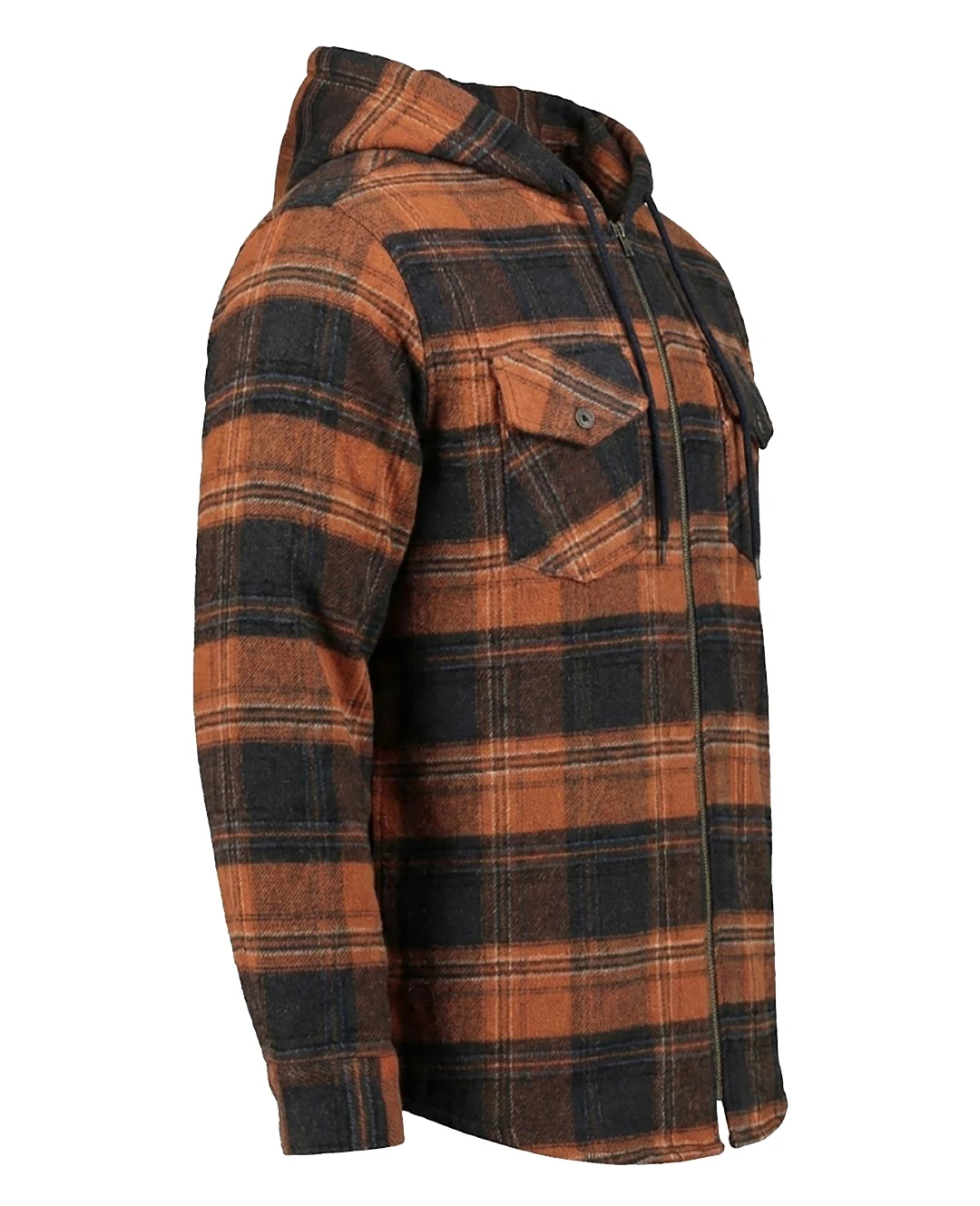 Büyük Beden Kapşonlu Oduncu Sweat Ekose - Kremit