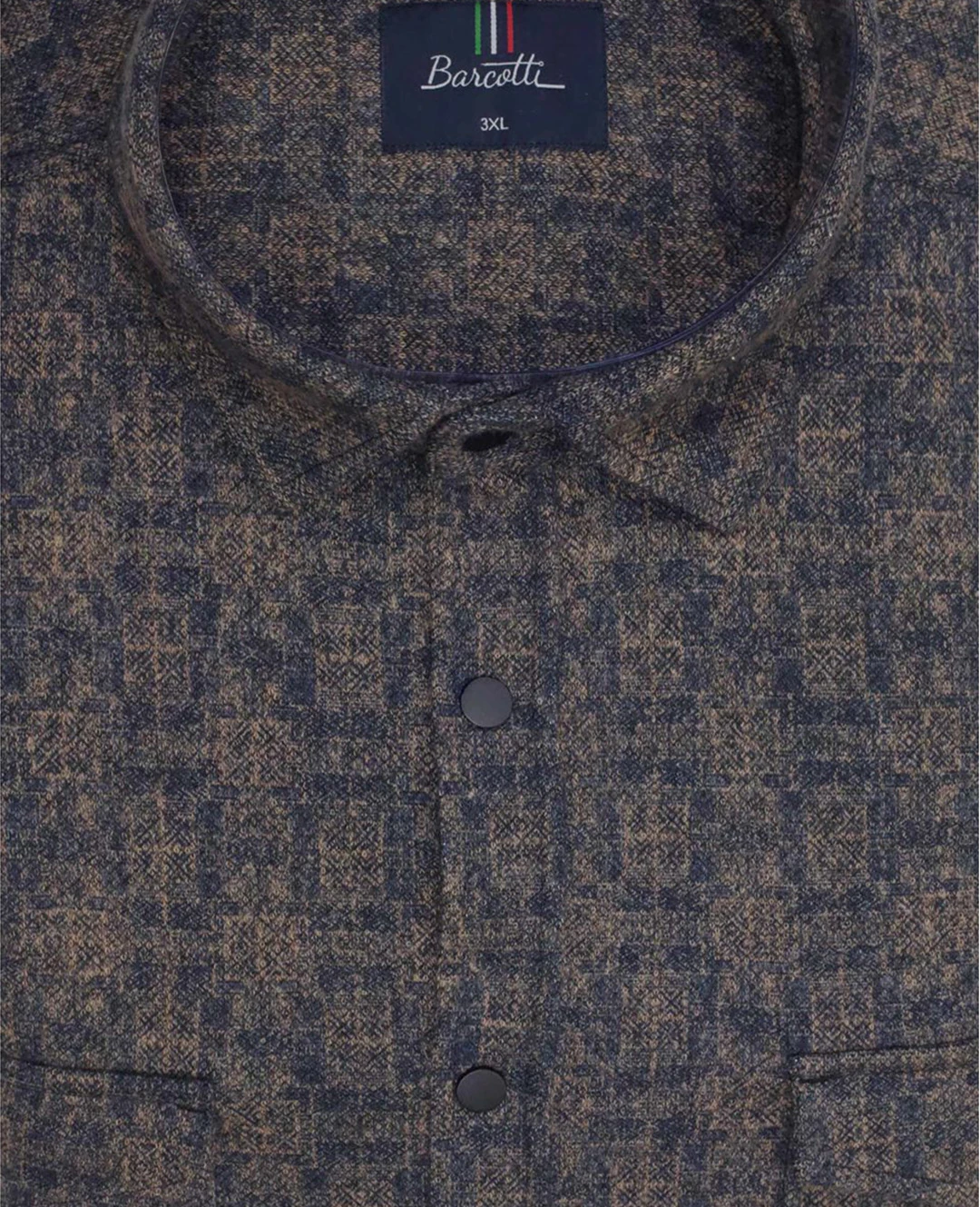 Kışlık Büyük Beden Çift Cepli Likralı Örme Gömlek - Bej