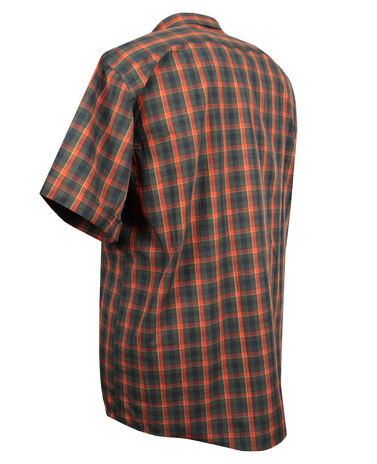 Plus Size Cotton Short Sleeve Shirt Plaid