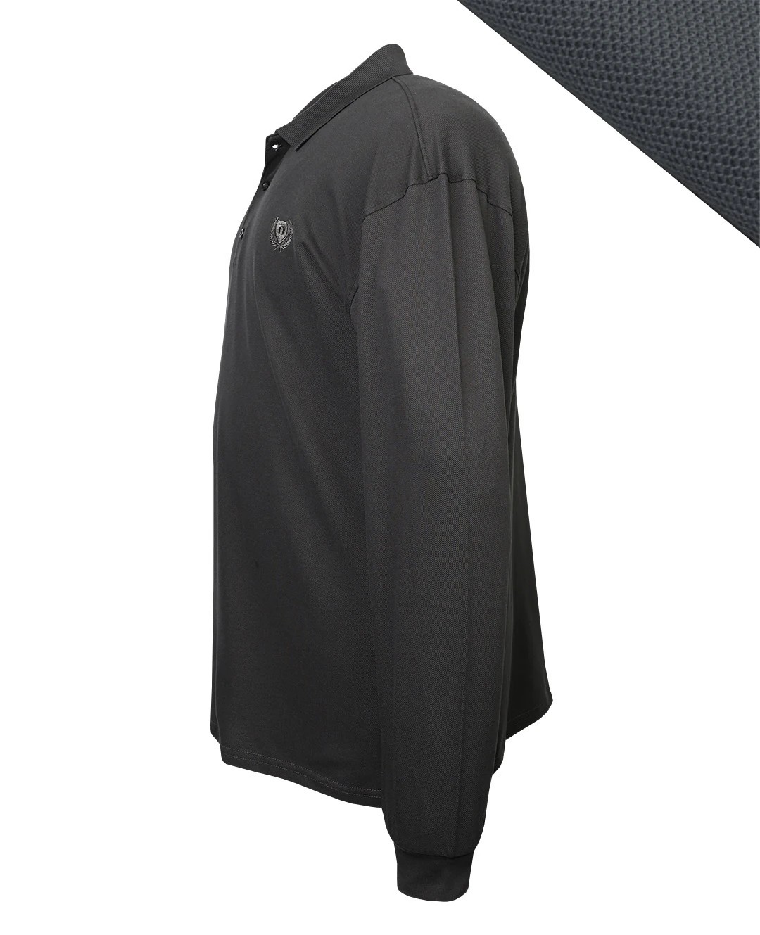 Büyük Beden Lacos Pike Polo Yaka Sweatshirt - Antrasit