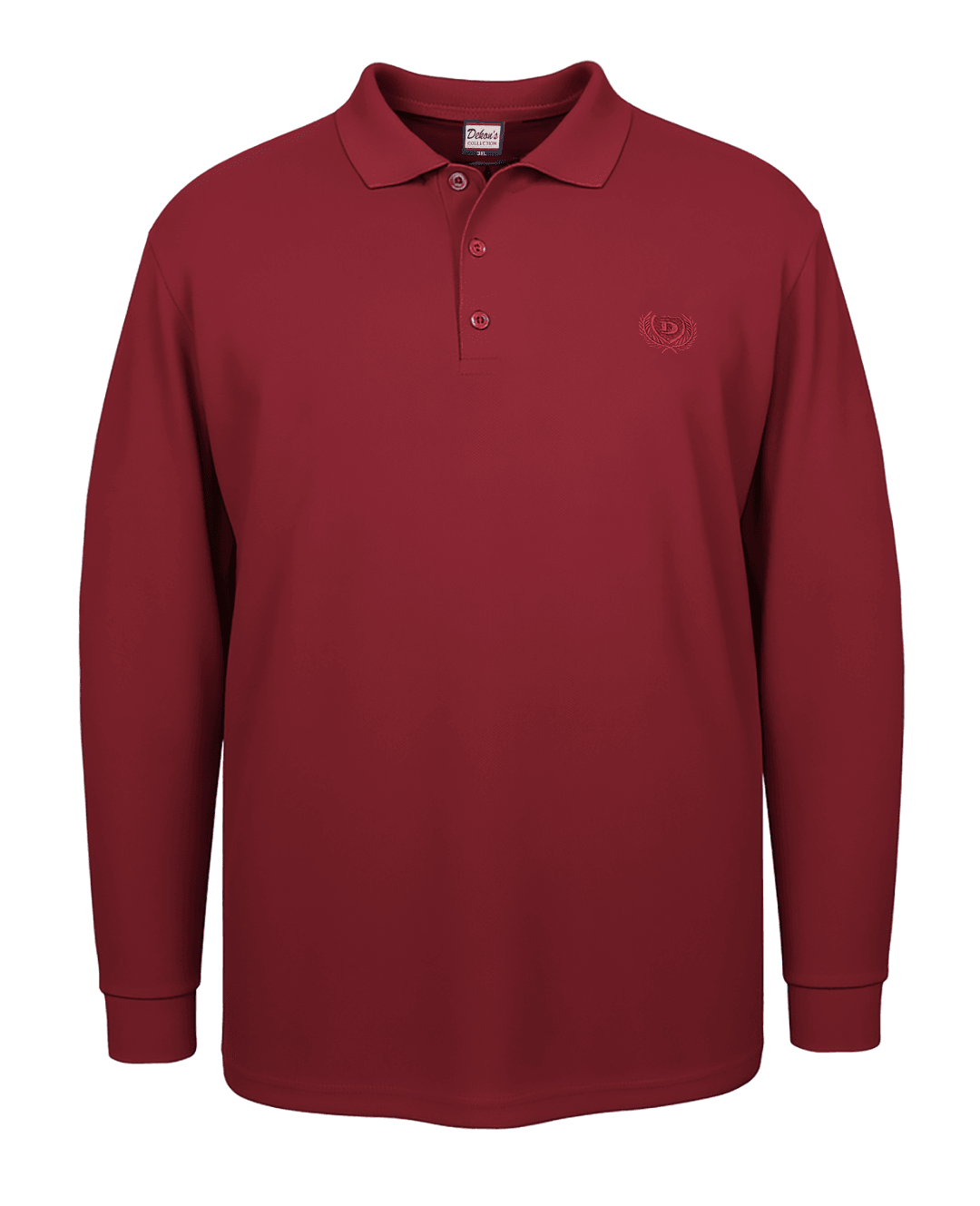 Büyük Beden Lacos Pike Polo Yaka Sweatshirt - Bordo