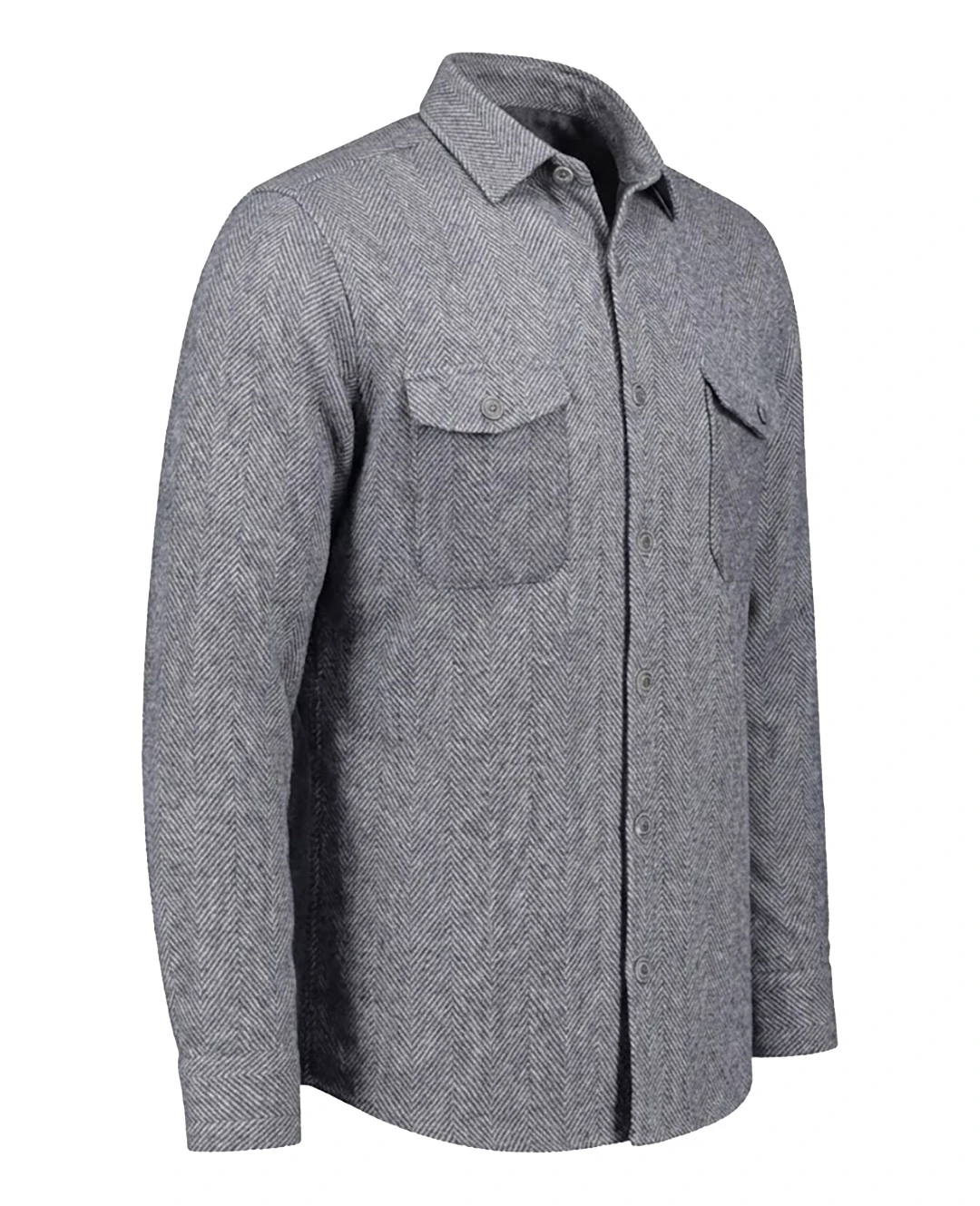 Büyük Beden Çift Cepli Pamuklu Örme Gömlek - Gri