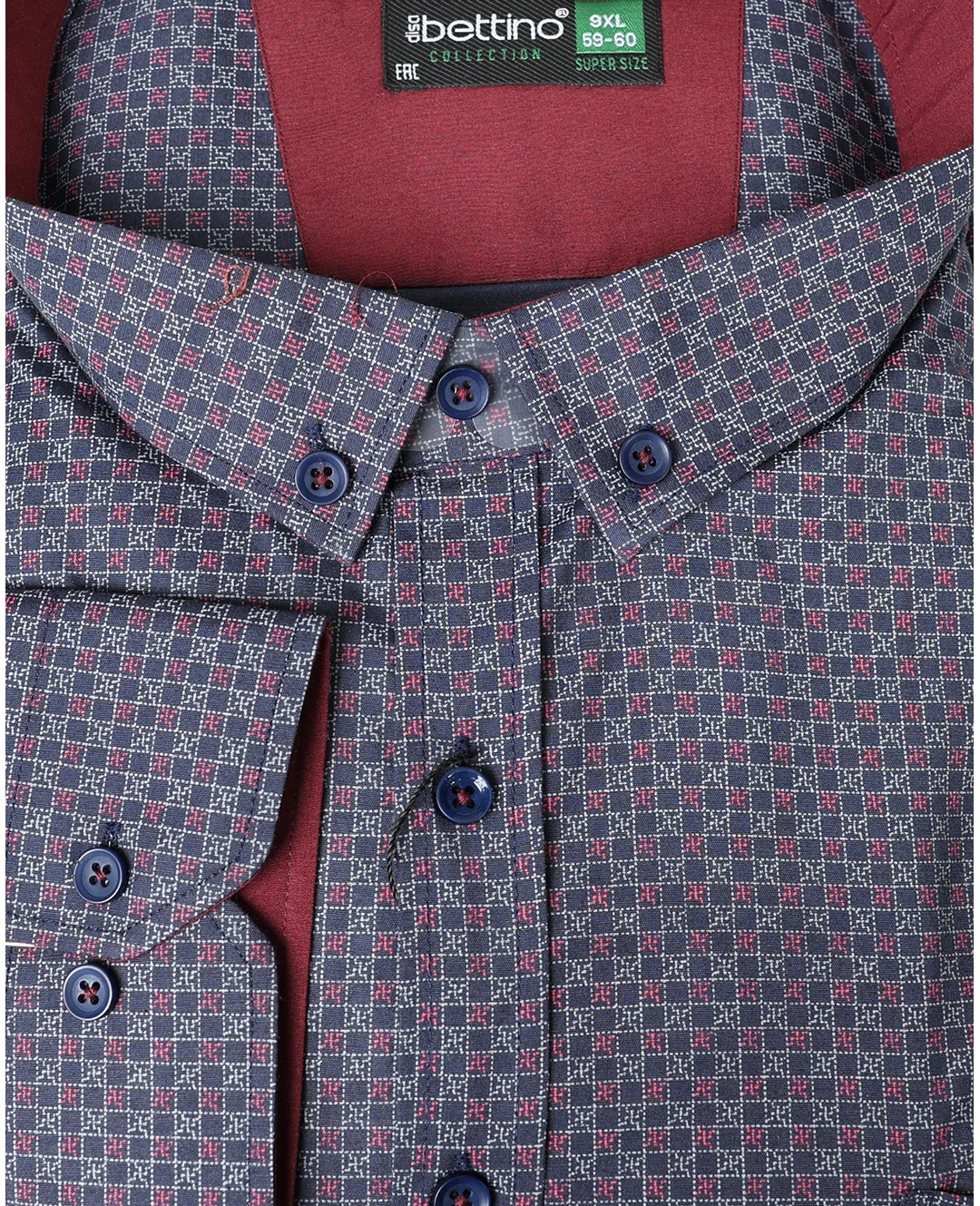 Likralı Süper Size Gömlek Düğme Yaka Uzun Kol