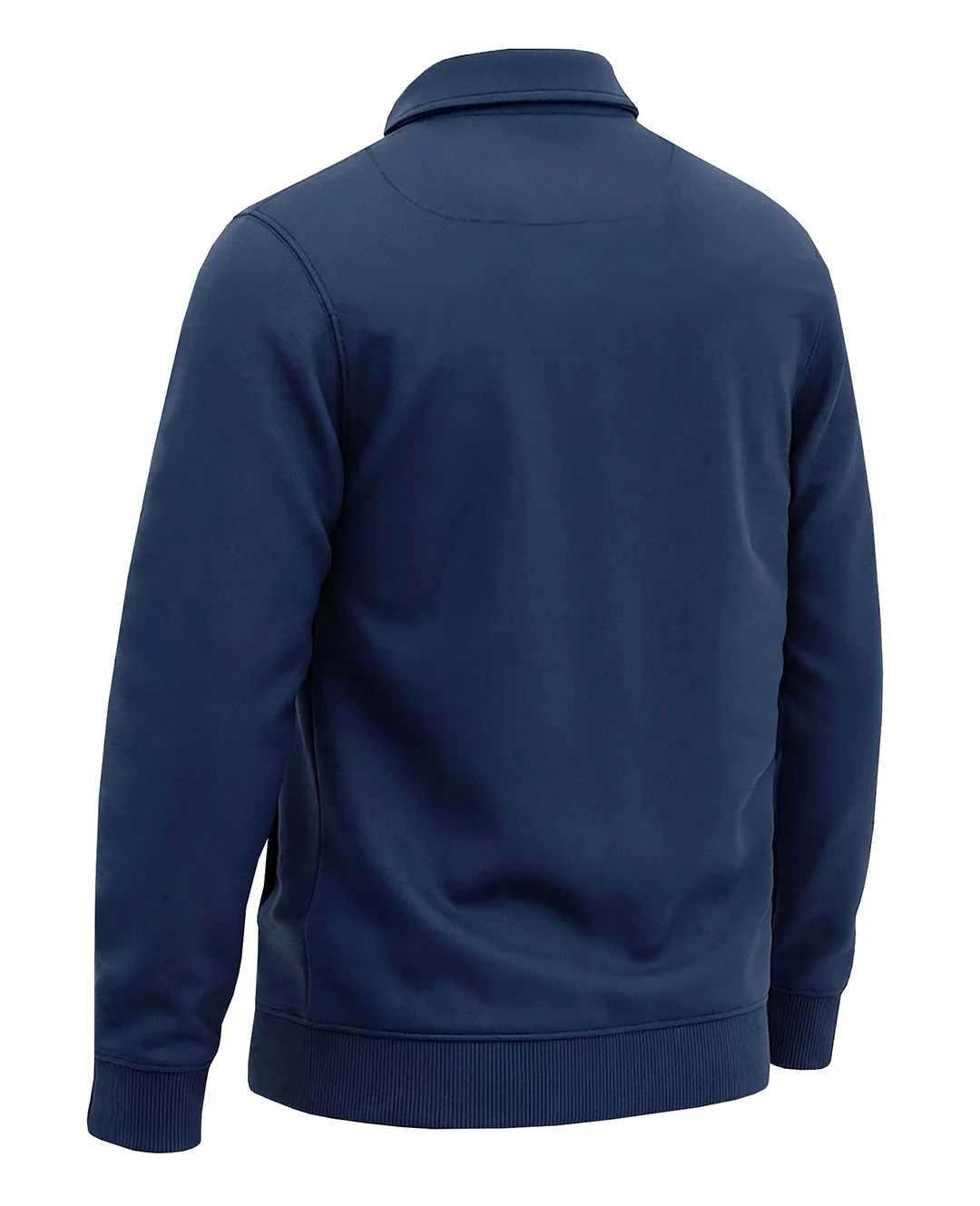 Kışlık Büyük Beden 3 iplik Yarım Fermuarlı Kanguru Cep Sweat - İndigo