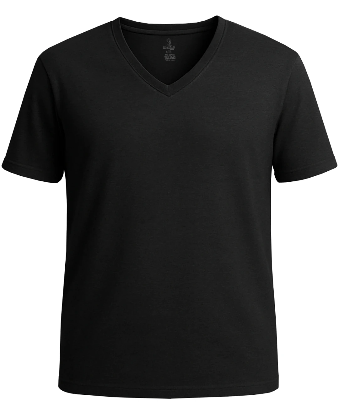 Büyük Beden V Yaka Fanila Atlet - Siyah