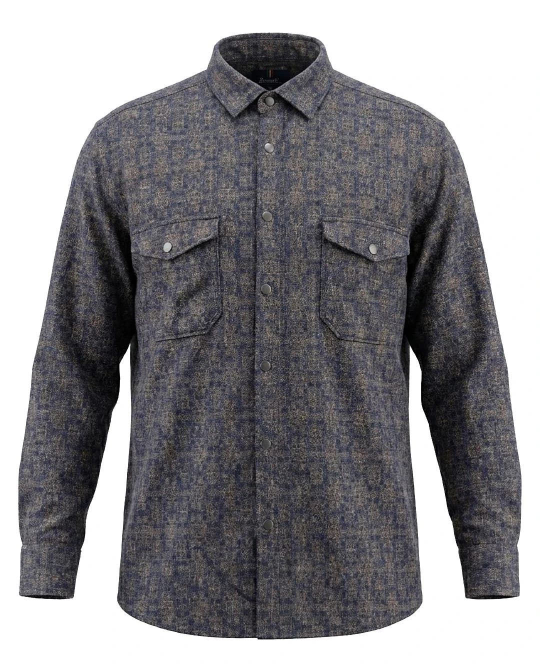 Kışlık Büyük Beden Çift Cepli Likralı Örme Gömlek - Bej